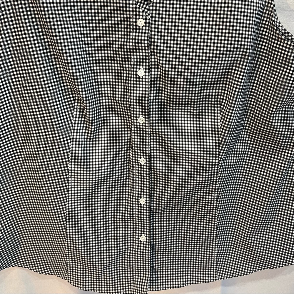 Talbots Black and White Gingham Sleeveless Button-Front Top - Picture 5 of 8